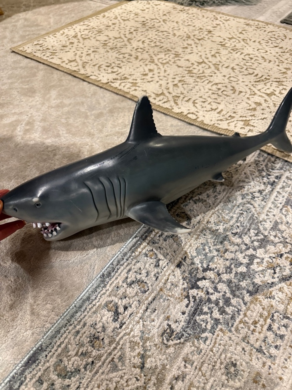 Gray Realistic Shark Action Figure Toy